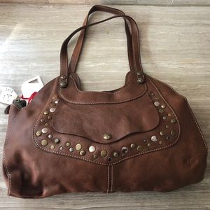 Brown leather purse